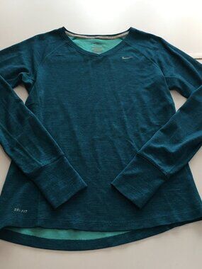 Nike Dri-FIT Element Women’s Small Long-Sleeve Running Top Thumbholes Blue
